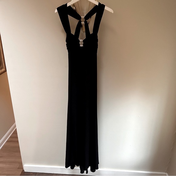 Betsy & Adam ~ new ~ Rhinestone Black Maxi Dress Evening Gown in size 6 - Picture 16 of 16